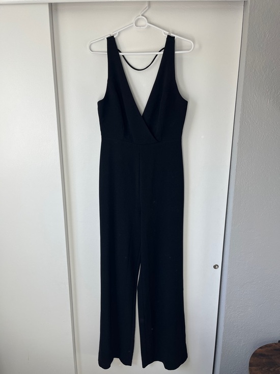 Pants - Black Sleeveless V-Neck Jumpsuit